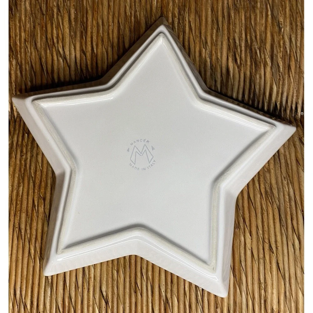 Mancer of Italy Set Of Four White Star Plates